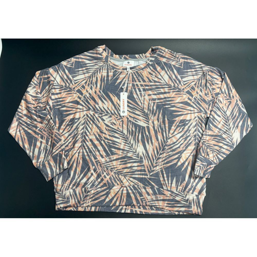 Sundry NWT Women's Long Sleeve Crew Neck Sweatshirt‎ Multi Color Size 2